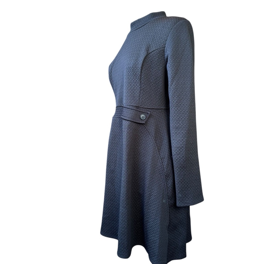 MODCLOTH Fervour Long Sleeved Jacquard Dress Black Womens Sz XL Mock Turtleneck - Picture 2 of 5